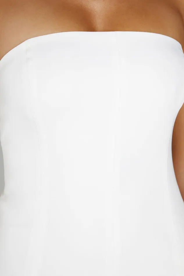 Meshki Midi Dresses Marianne Strapless Crepe Midi Dress 8211 White White 8211 Women