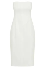 Meshki Midi Dresses Marianne Strapless Crepe Midi Dress 8211 White White 8211 Women