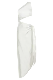 Meshki Midi Dresses Navarah One Shoulder Midi Dress 8211 White White 8211 Women
