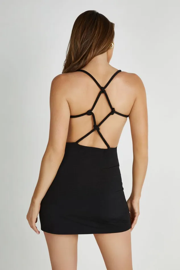 Meshki Mini Dresses Amirah Slinky Backless Mini Dress 8211 Black Black 8211 Women
