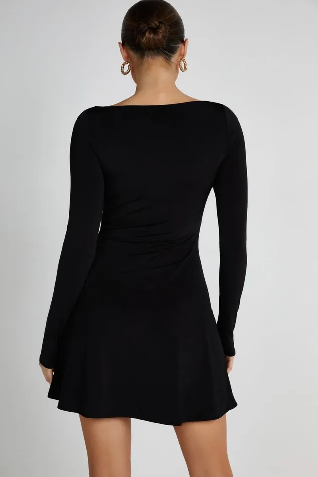 Meshki Mini Dresses Eleanor Twist Front Mini Dress 8211 Black Black 8211 Women