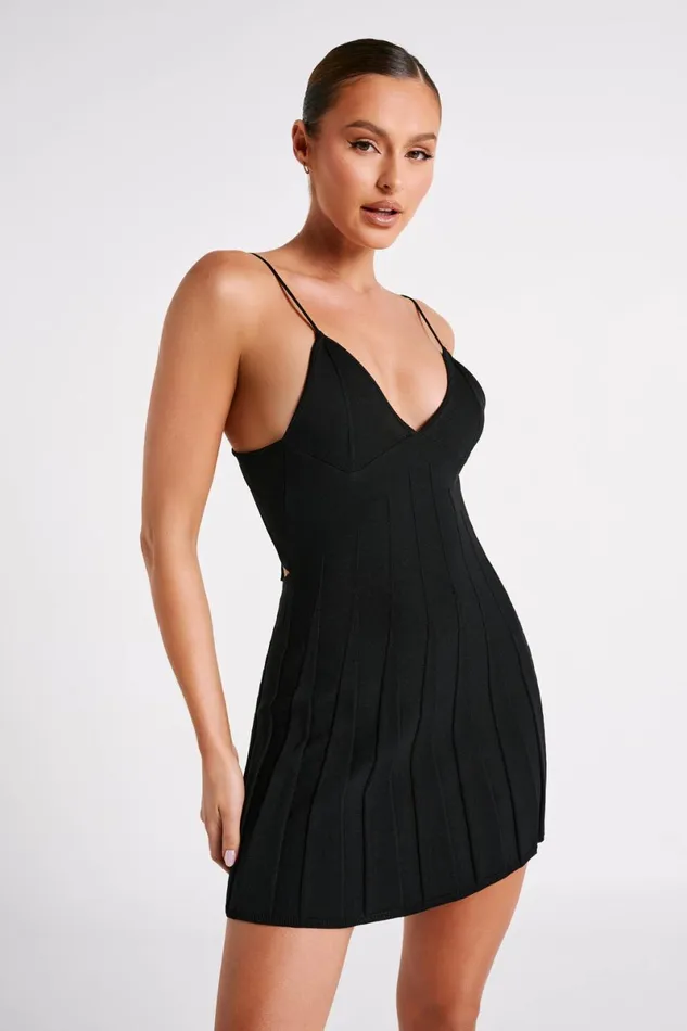 Meshki Mini Dresses Kendra Rib Knit Mini Dress 8211 Black Black 8211 Women
