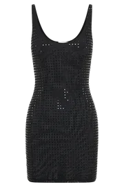 Meshki Mini Dresses Presley Square Diamante Mini Dress 8211 Black Black 8211 Women