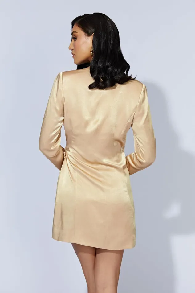 Meshki Mini Dresses Saira Tie Up Mini Dress 8211 Wheat Wheat 8211 Women