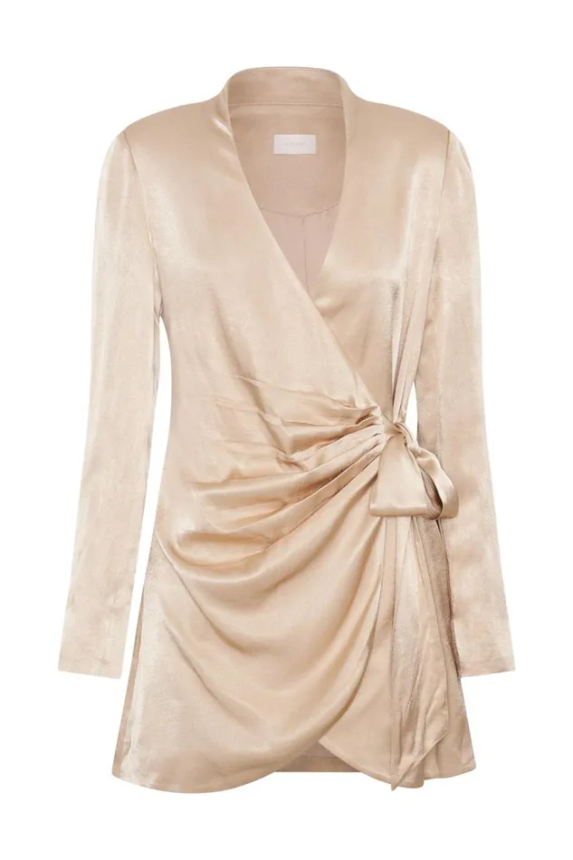 Meshki Mini Dresses Saira Tie Up Mini Dress 8211 Wheat Wheat 8211 Women