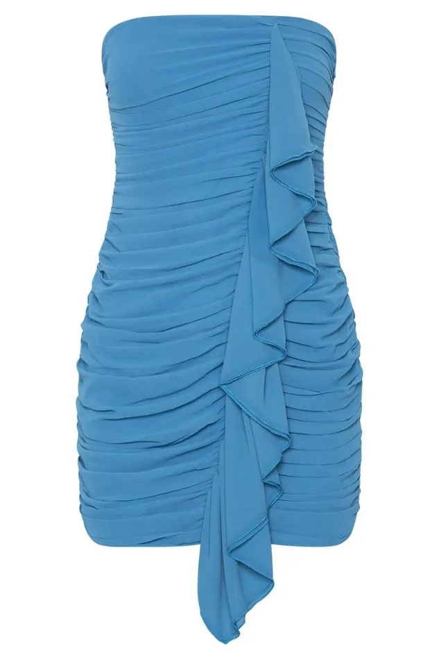 Meshki Mini Dresses Suzanna Ruched Mini Dress 8211 Marine Blue Marineblue 8211 Women Meshki Mini Dresses Suzanna Ruched Mini Dress 8211 Marine Blue Marineblue 8211 Women