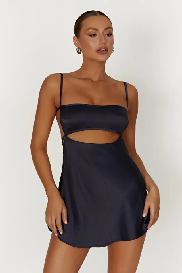 Meshki Mini Dresses Veda Satin Mini Dress 8211 Midnight Navy Midnight Navy 8211 Women