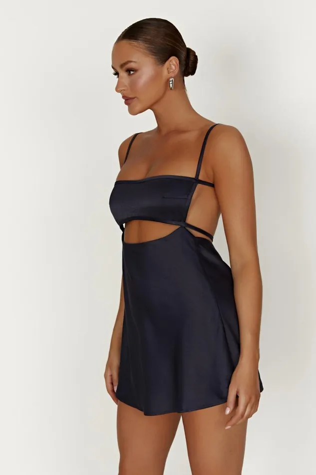 Meshki Mini Dresses Veda Satin Mini Dress 8211 Midnight Navy Midnight Navy 8211 Women
