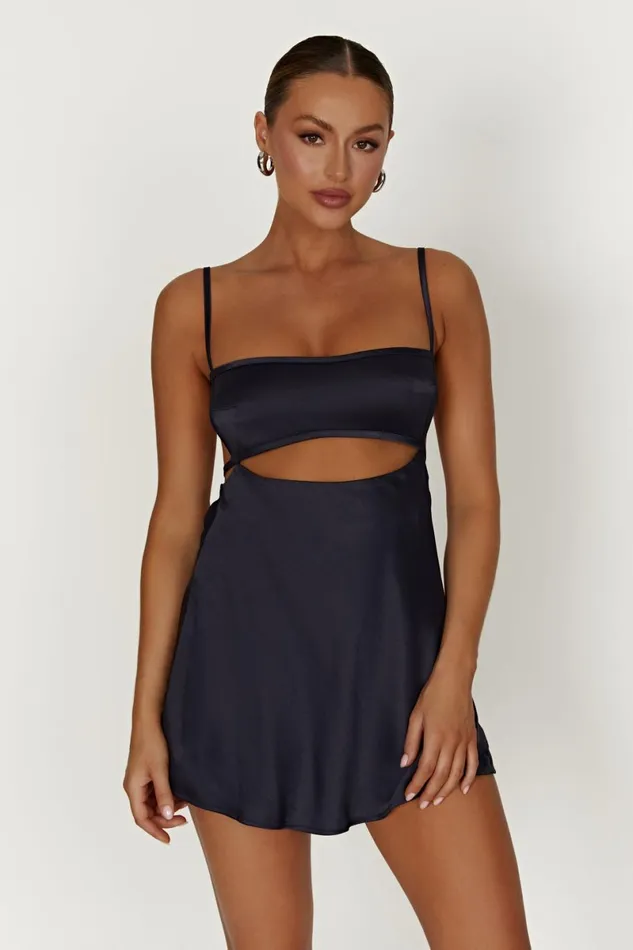 Meshki Mini Dresses Veda Satin Mini Dress 8211 Midnight Navy Midnight Navy 8211 Women