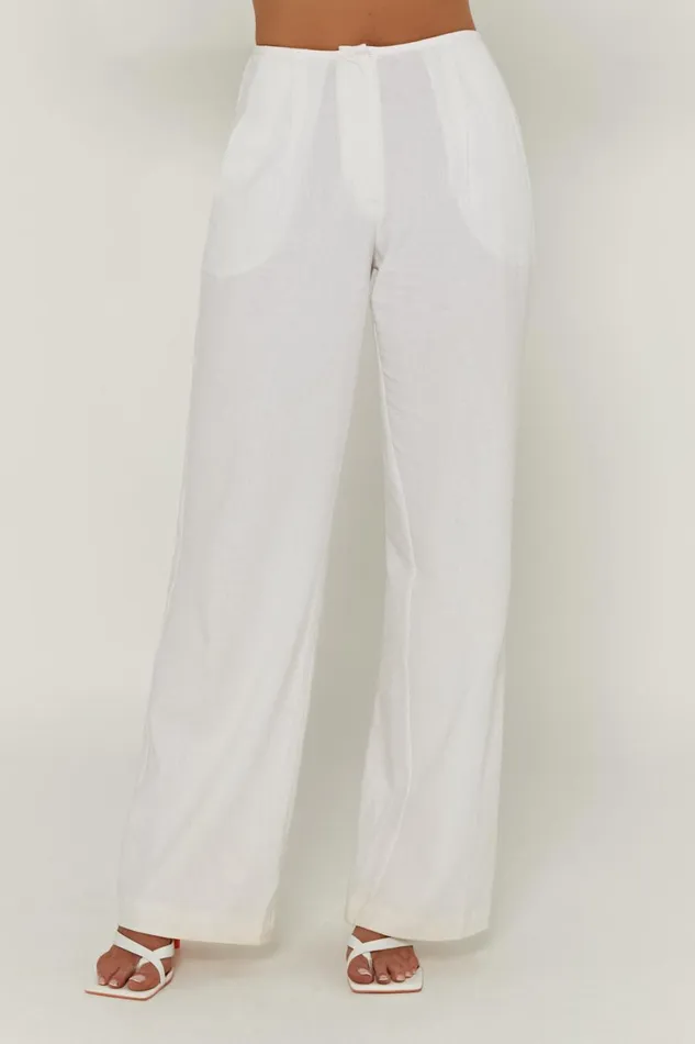 Meshki Pants Adina Linen Pant 8211 White White 8211 Women
