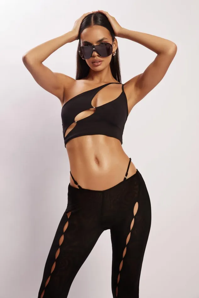 Meshki Pants Gabriella Cutout Full Length Pants 8211 Black Black 8211 Women Meshki Pants Gabriella Cutout Full Length Pants 8211 Black Black 8211 Women