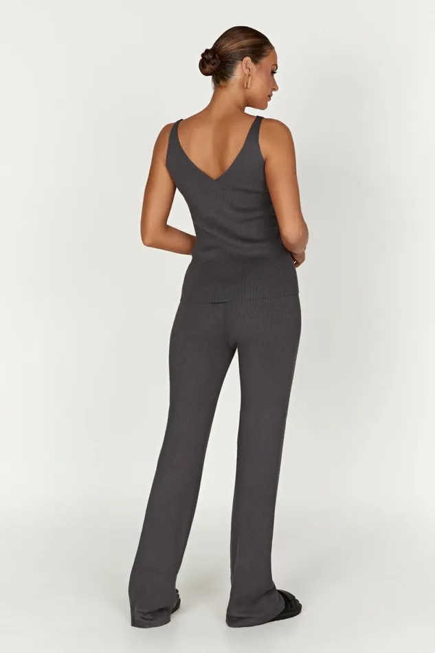 Meshki Pants Linnie Straight Leg Knit Pant 8211 Charcoal Charcoal 8211 Women