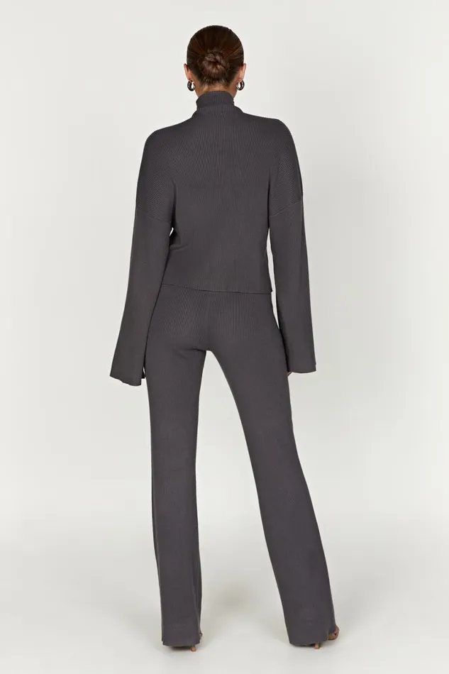 Meshki Pants Linnie Straight Leg Knit Pant 8211 Charcoal Charcoal 8211 Women