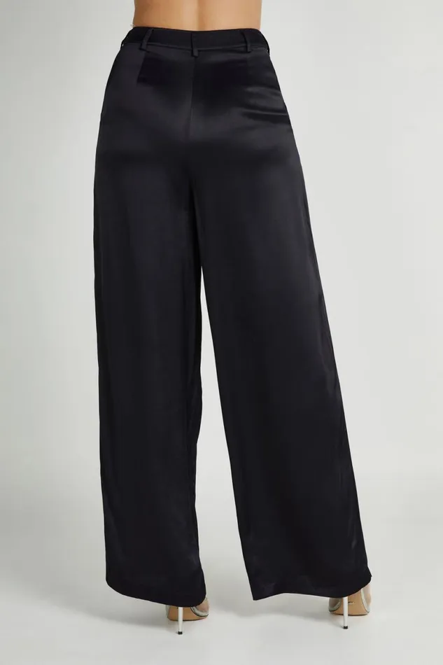 Meshki Pants Nour Satin Wide Leg Pant 8211 Black Black 8211 Women