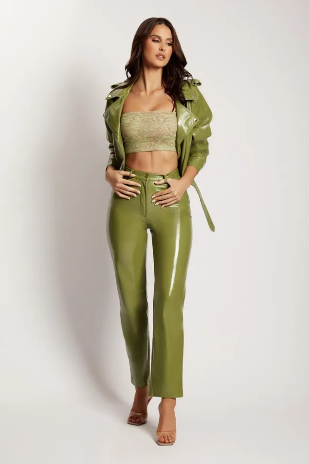 Meshki Pants Oakleigh Straight Leg Patent Pants 8211 Green Green 8211 Women Meshki Pants Oakleigh Straight Leg Patent Pants 8211 Green Green 8211 Women