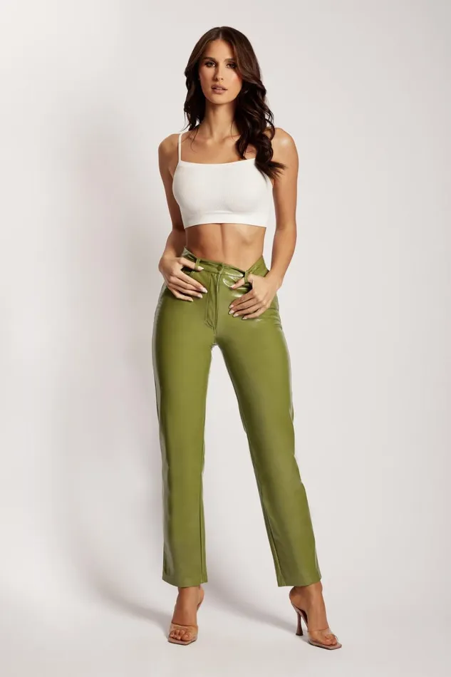Meshki Pants Oakleigh Straight Leg Patent Pants 8211 Green Green 8211 Women Meshki Pants Oakleigh Straight Leg Patent Pants 8211 Green Green 8211 Women