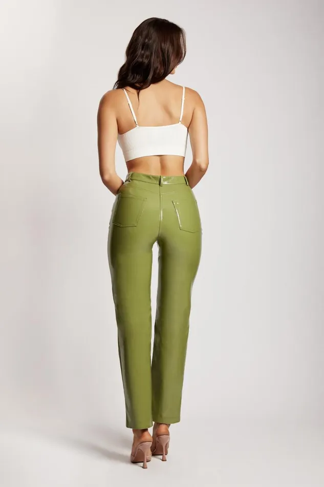 Meshki Pants Oakleigh Straight Leg Patent Pants 8211 Green Green 8211 Women Meshki Pants Oakleigh Straight Leg Patent Pants 8211 Green Green 8211 Women
