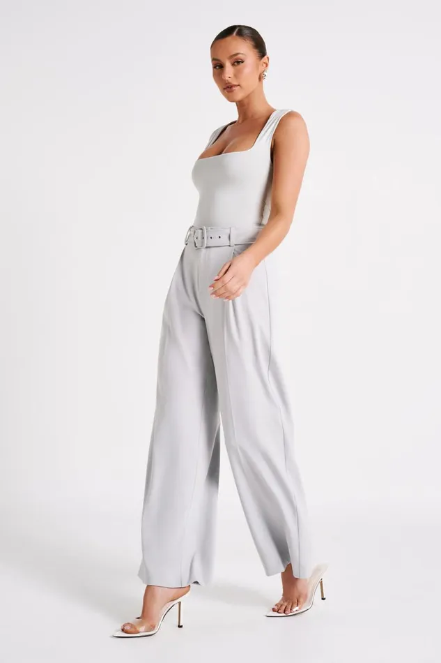 Meshki Pants Tenley Wide Leg Suiting Pants 8211 Ice Grey Icegrey 8211 Women