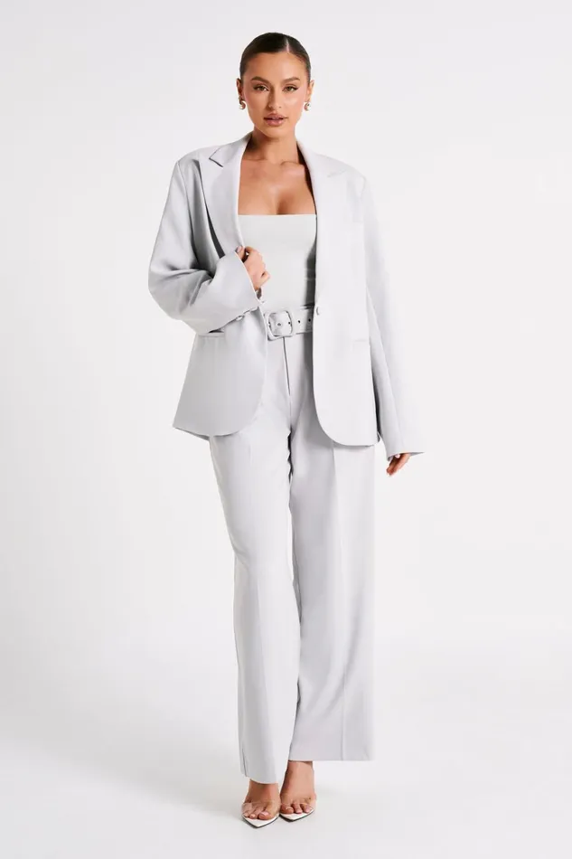 Meshki Pants Tenley Wide Leg Suiting Pants 8211 Ice Grey Icegrey 8211 Women
