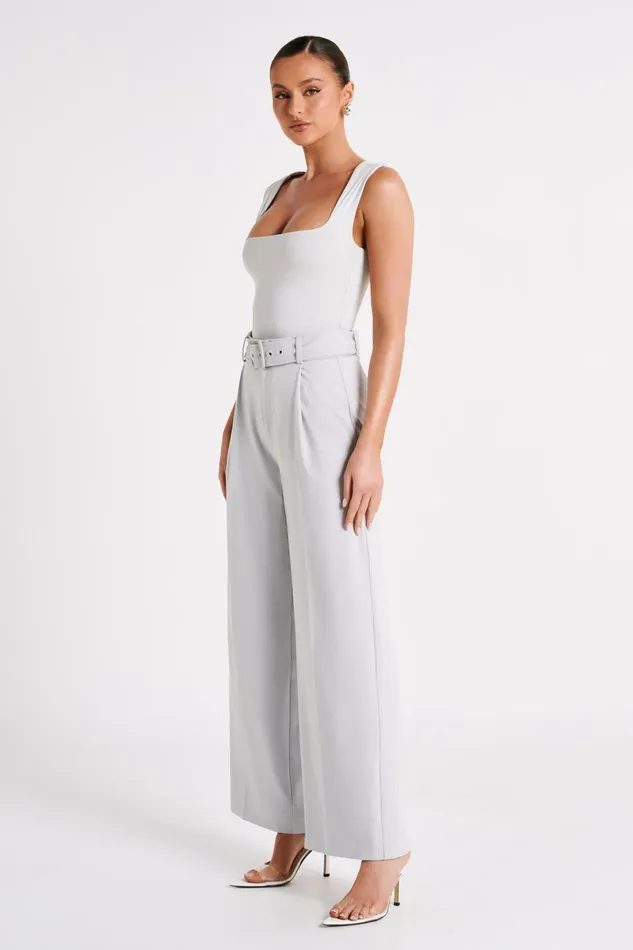 Meshki Pants Tenley Wide Leg Suiting Pants 8211 Ice Grey Icegrey 8211 Women