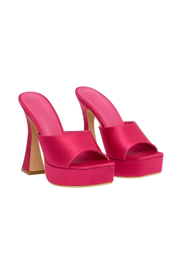 Meshki Shoes Mikaela Satin Platform Heels 8211 Pink Pink 8211 Women Meshki Shoes Mikaela Satin Platform Heels 8211 Pink Pink 8211 Women