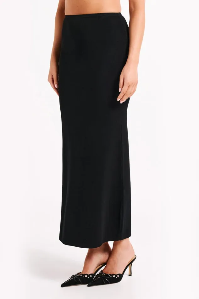Meshki Skirts Avani Mid Rise Knit Maxi Skirt 8211 Black Black 8211 Women
