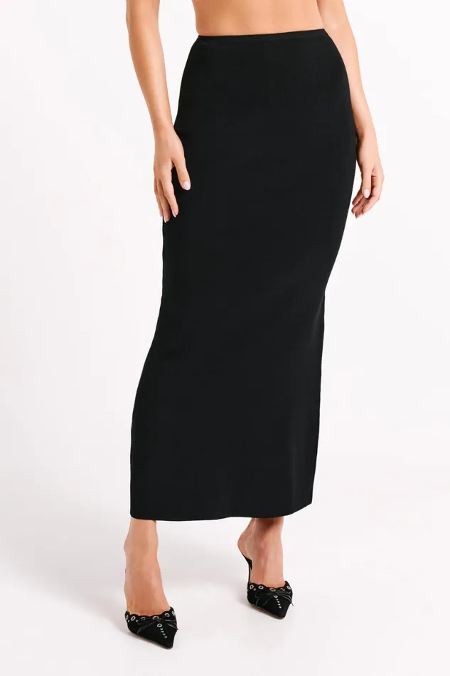 Meshki Skirts Avani Mid Rise Knit Maxi Skirt 8211 Black Black 8211 Women