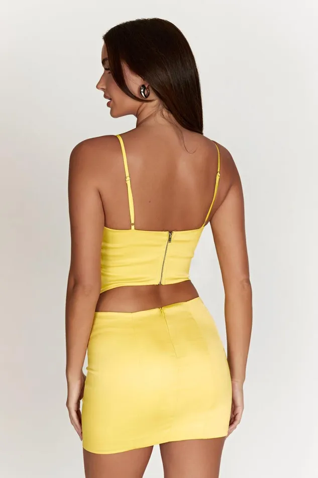 Meshki Skirts Briony Low Rise Mini Skirt 8211 Lemon Lemon 8211 Women