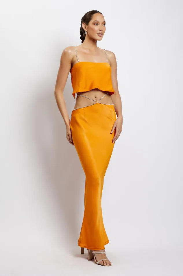 Meshki Skirts Dayana Diamante Maxi Skirt 8211 Mandarin Mandarin 8211 Women Meshki Skirts Dayana Diamante Maxi Skirt 8211 Mandarin Mandarin 8211 Women