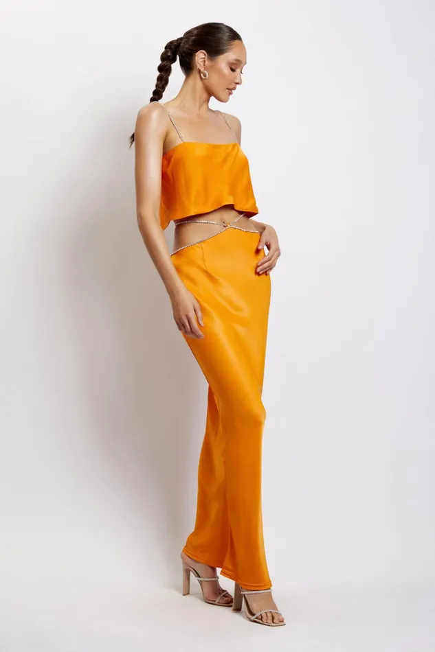 Meshki Skirts Dayana Diamante Maxi Skirt 8211 Mandarin Mandarin 8211 Women Meshki Skirts Dayana Diamante Maxi Skirt 8211 Mandarin Mandarin 8211 Women