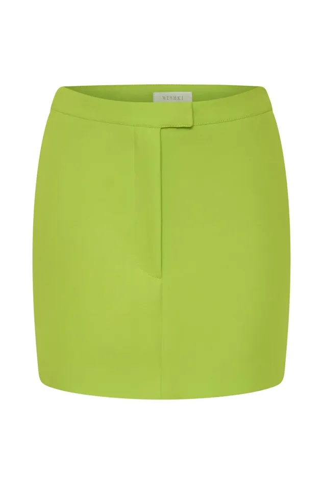 Meshki Skirts Josie Crepe Mini Skirt 8211 Lime Green Limegreen 8211 Women