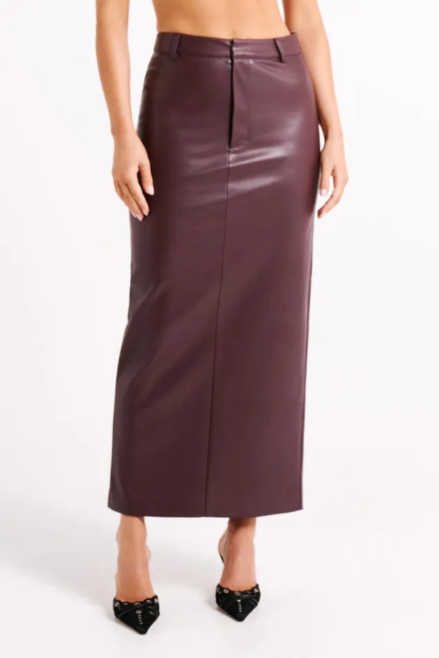 Meshki Skirts Lottie Faux Leather Maxi Skirt 8211 Dark Chocolate Darkchocolate 8211 Women Meshki Skirts Lottie Faux Leather Maxi Skirt 8211 Dark Chocolate Darkchocolate 8211 Women