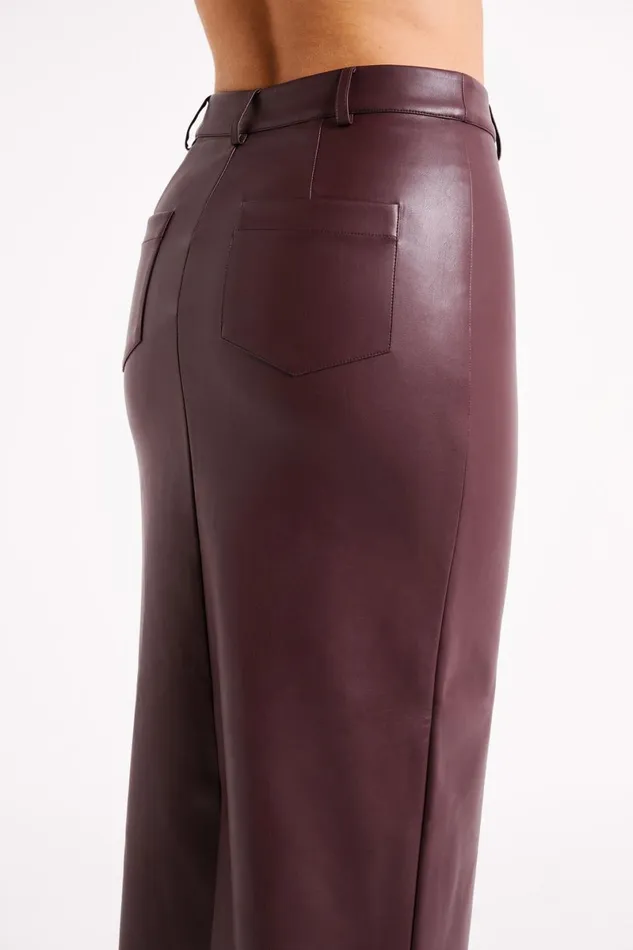 Meshki Skirts Lottie Faux Leather Maxi Skirt 8211 Dark Chocolate Darkchocolate 8211 Women