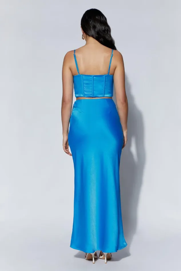 Meshki Skirts Missy Maxi Satin Skirt 8211 Azure Blue Azureblue 8211 Women Meshki Skirts Missy Maxi Satin Skirt 8211 Azure Blue Azureblue 8211 Women
