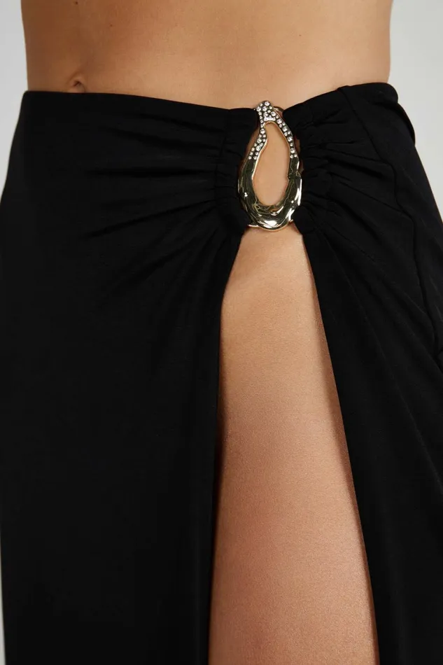 Meshki Skirts Suri Slinky Maxi Skirt With Hardware 8211 Black Black 8211 Women