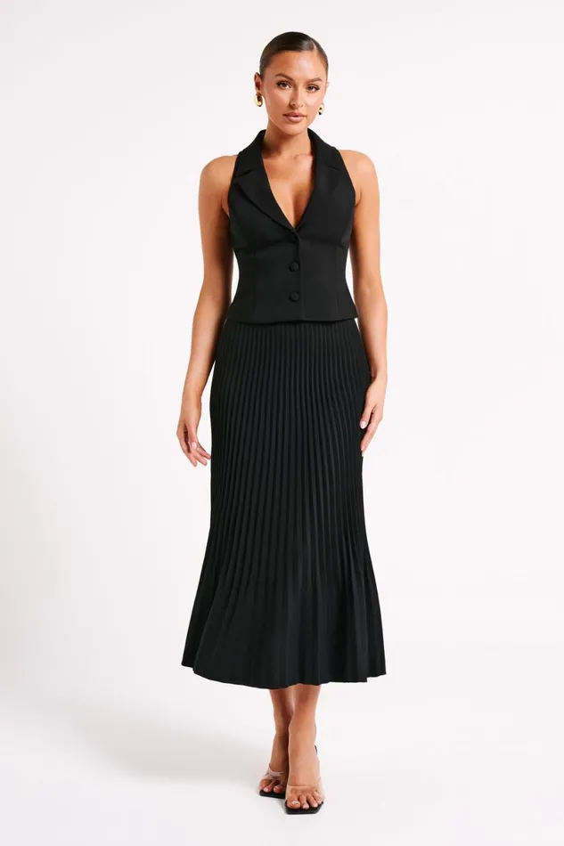 Meshki Skirts Twyla Pleated Suiting Maxi Skirt 8211 Black Black 8211 Women