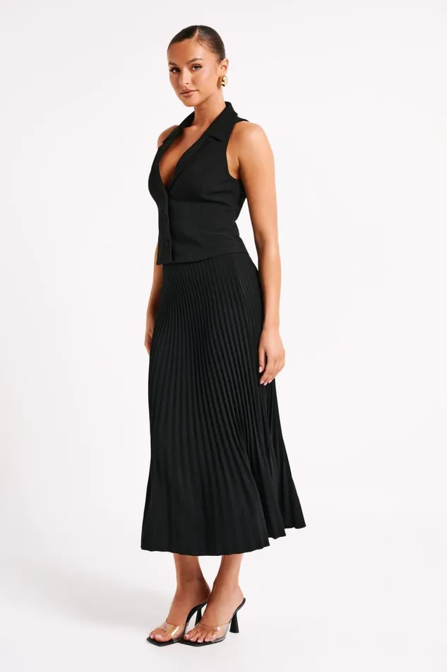 Meshki Skirts Twyla Pleated Suiting Maxi Skirt 8211 Black Black 8211 Women