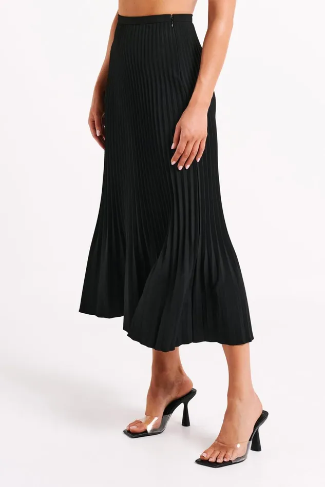 Meshki Skirts Twyla Pleated Suiting Maxi Skirt 8211 Black Black 8211 Women
