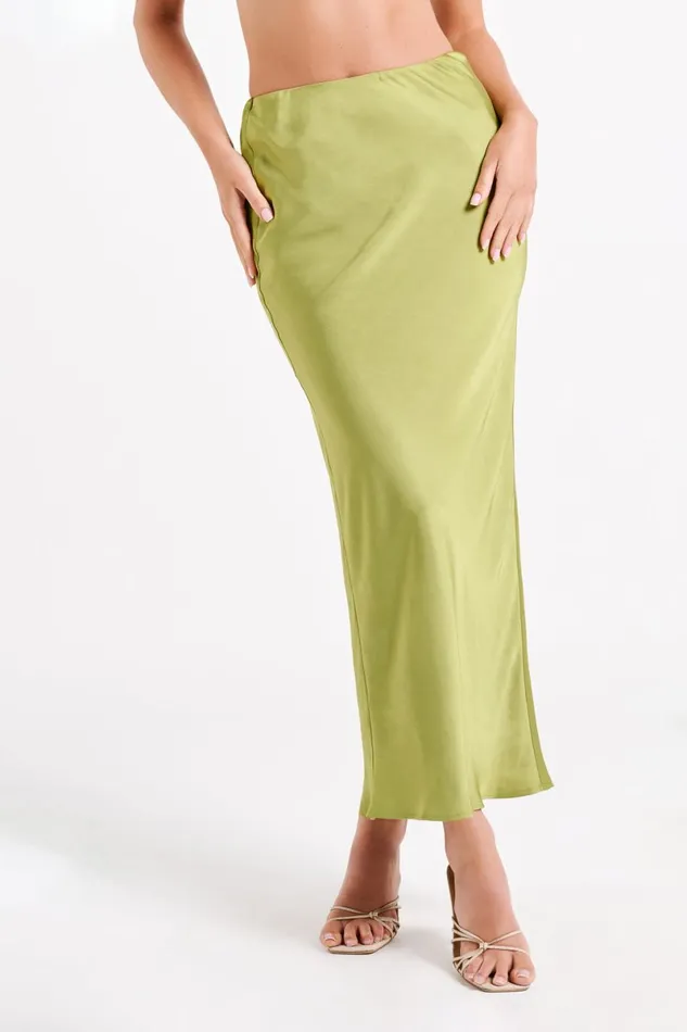 Meshki Skirts Violeta Satin Maxi Skirt 8211 Parakeet Green Parakeetgreen 8211 Women