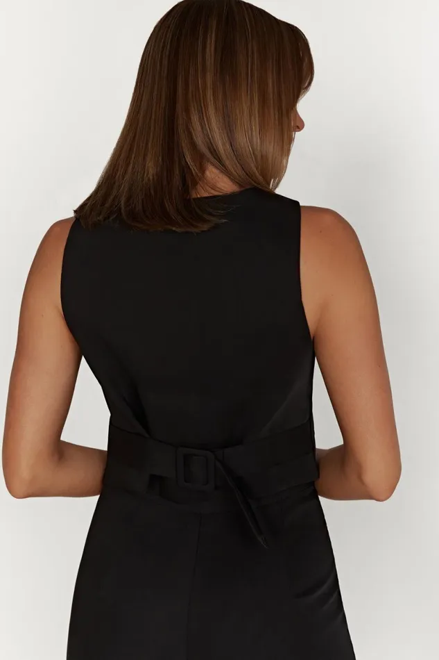 Meshki Sleeveless Tops Blair Crepe Waist Coat 8211 Black Black 8211 Women