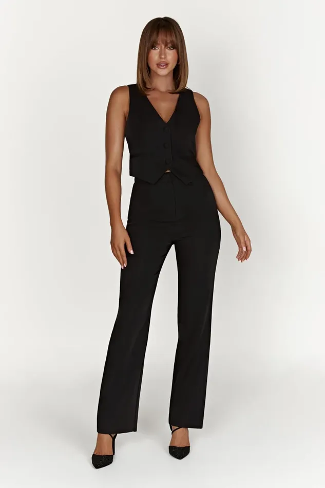 Meshki Sleeveless Tops Blair Crepe Waist Coat 8211 Black Black 8211 Women