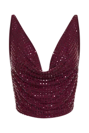 Meshki Sleeveless Tops Ellery Square Diamante Cowl Top 8211 Berry Berry 8211 Women