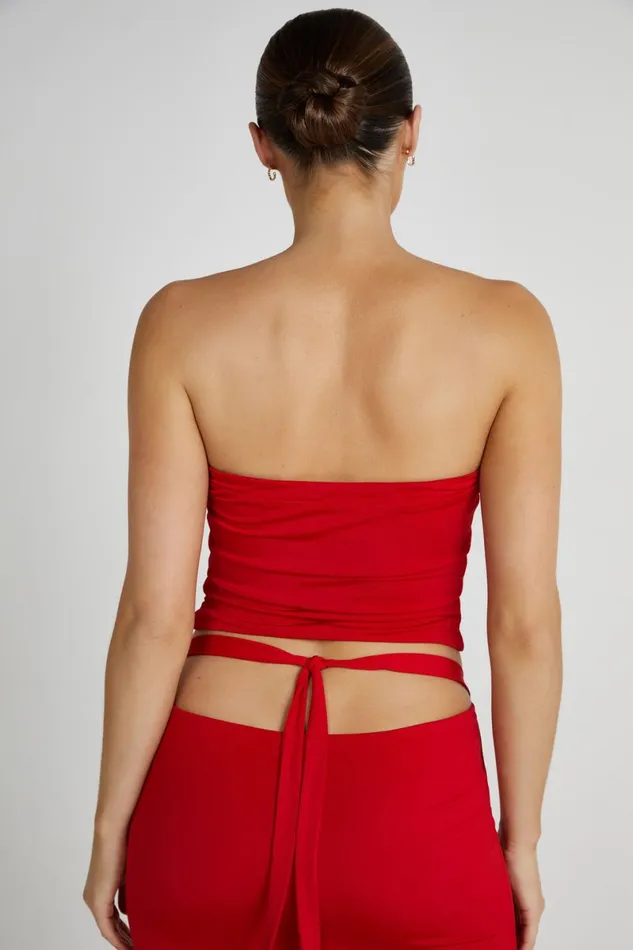 Meshki Sleeveless Tops Megan Strapless Rose Top 8211 Red Red 8211 Women