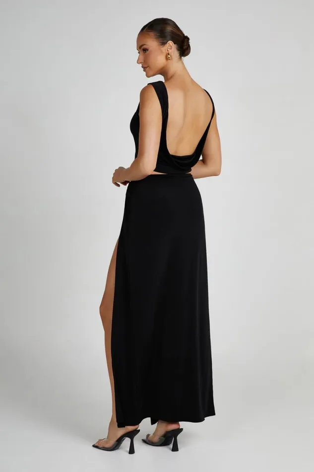 Meshki Sleeveless Tops Suri Slinky Cowl Back Top 8211 Black Black 8211 Women