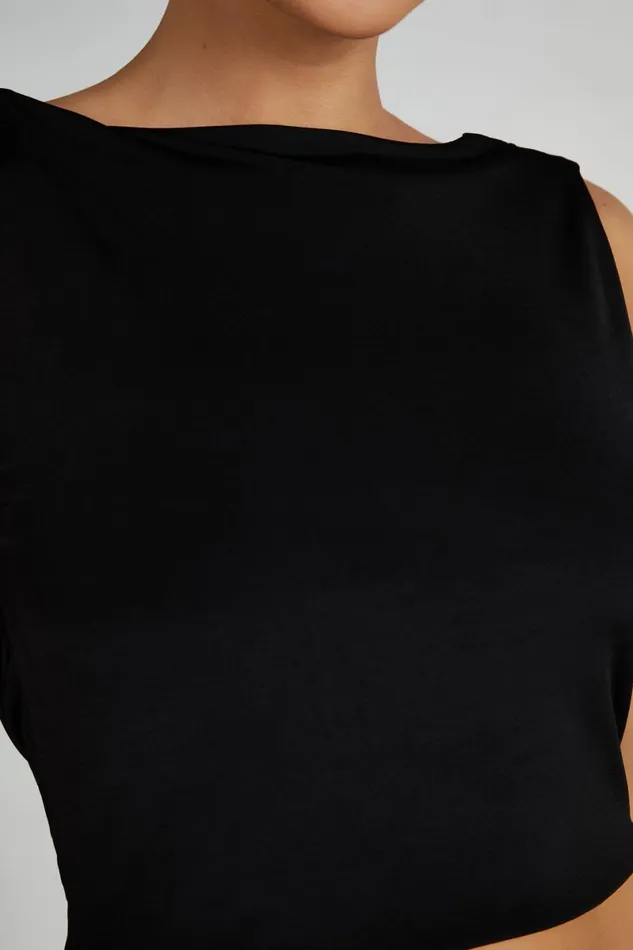 Meshki Sleeveless Tops Suri Slinky Cowl Back Top 8211 Black Black 8211 Women
