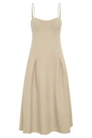 Meshki Summer Dresses Alaina Cotton ALine Midi Dress 8211 Natural Natural 8211 Women