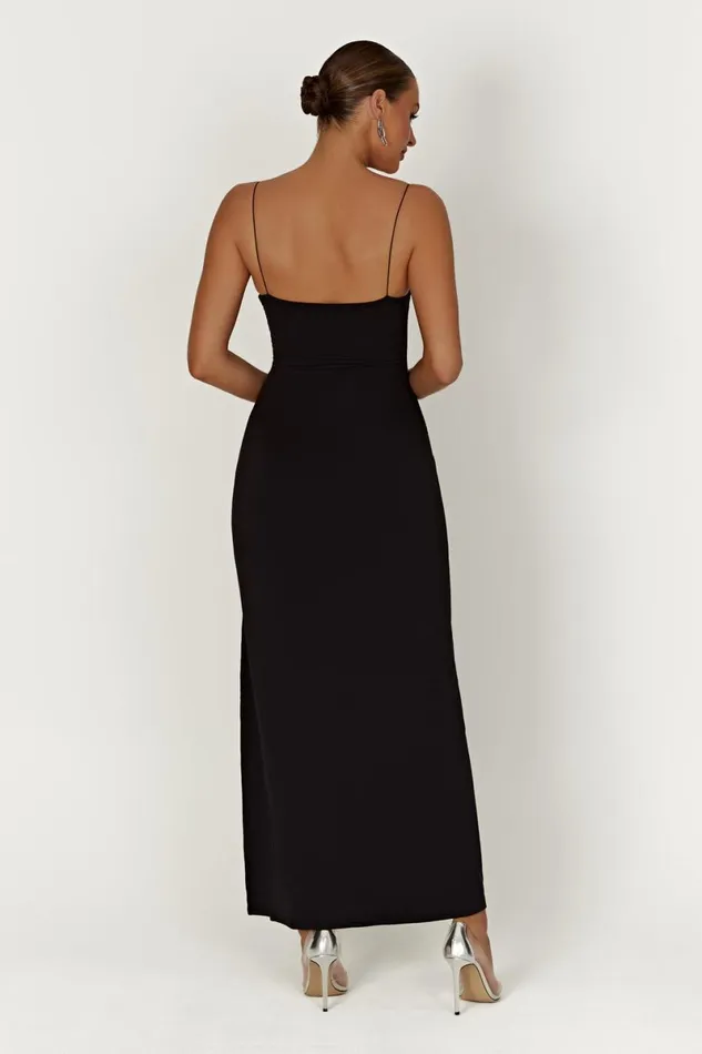 Meshki Wedding Guests Addison Recycled Nylon Cupped Maxi Dress 8211 Black Black 8211 Women
