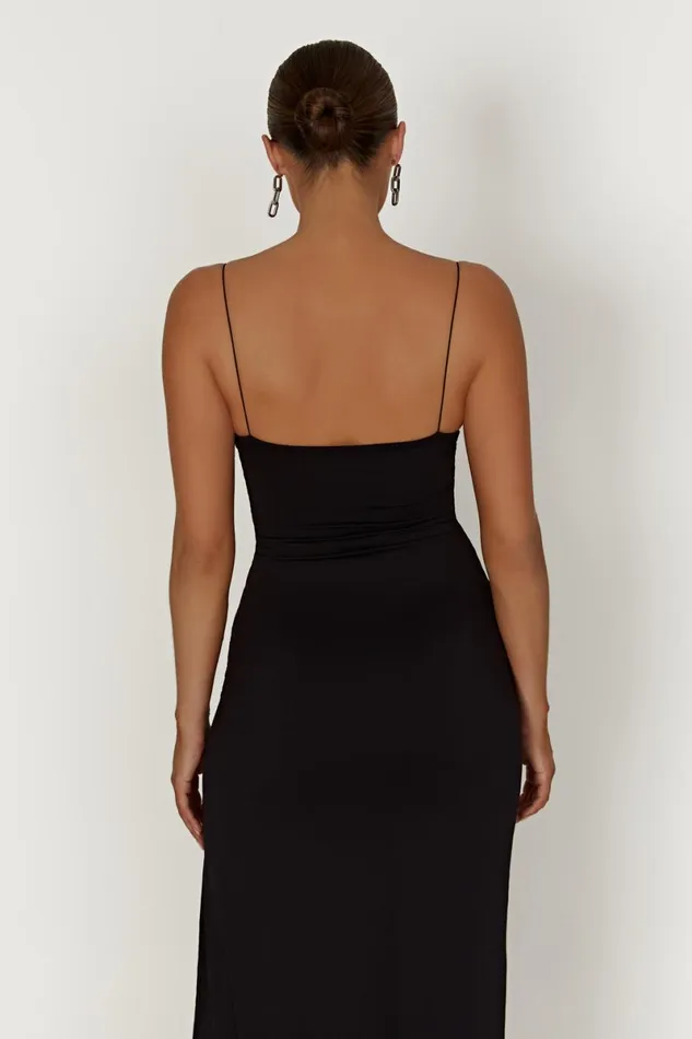 Meshki Wedding Guests Addison Recycled Nylon Cupped Maxi Dress 8211 Black Black 8211 Women