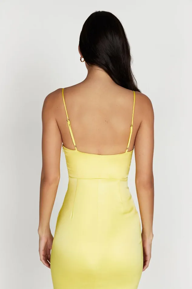 Meshki Wedding Guests Desirie Corset Maxi Dress 8211 Lemon Lemon 8211 Women