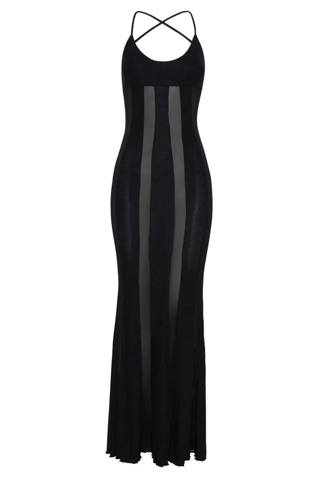 Meshki Wedding Guests Dominique Panelled Maxi Dress 8211 Black Black 8211 Women